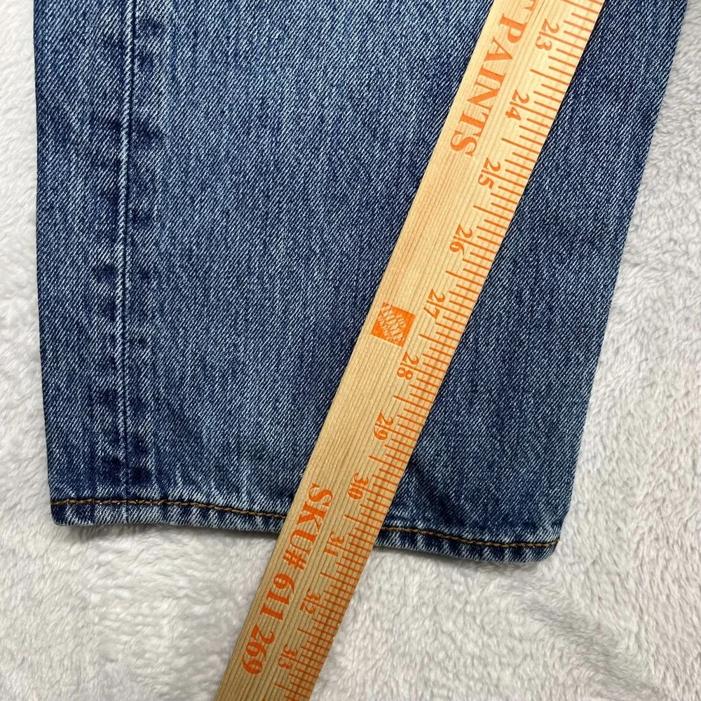 Levi's 501 Jeans Blue Denim‎ Mid Rise Classic Straight Button Fly 38X31 - Flaws